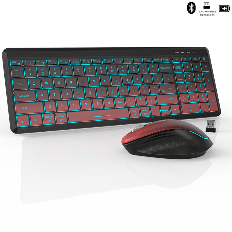 Gaming Keyboard Bundle - لوحة مفاتيح لاسلكية صامتة بألوان خلفية
