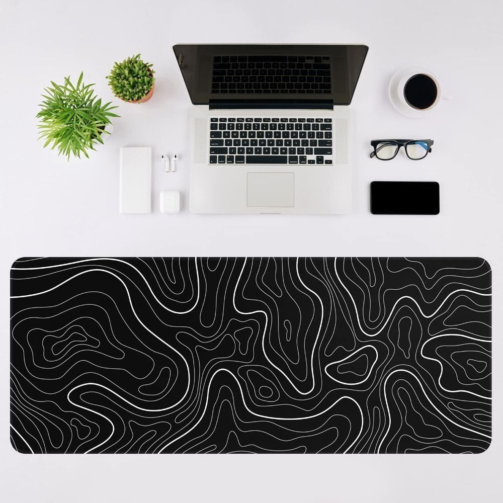 Gaming Keyboard And Mouse Pad - لوحة ماوس للألعاب احترافية بتصميم طبوغرافي،