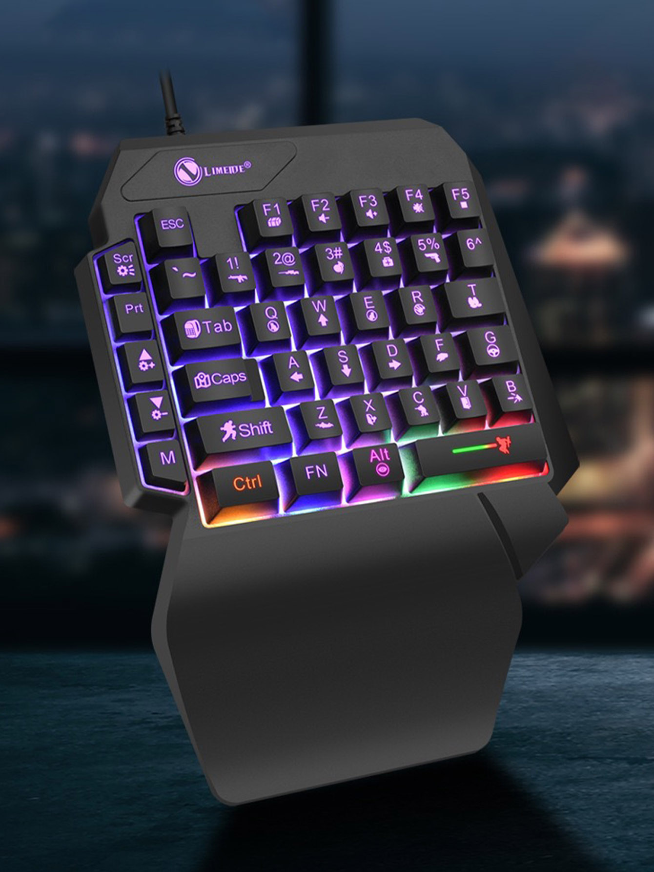 Gaming Keyboard 1 Hand - لوحة مفاتيح سلكية ميكانيكية خفيفة بيد