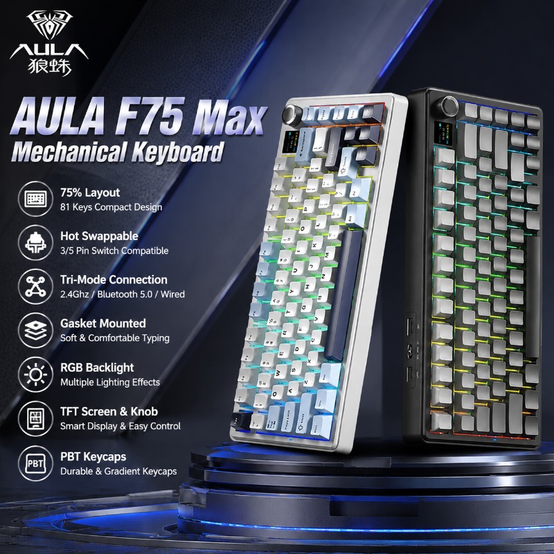 Gaming Keyboard Wireless - لوحة مفاتيح ميكانيكية AULA F75 Max