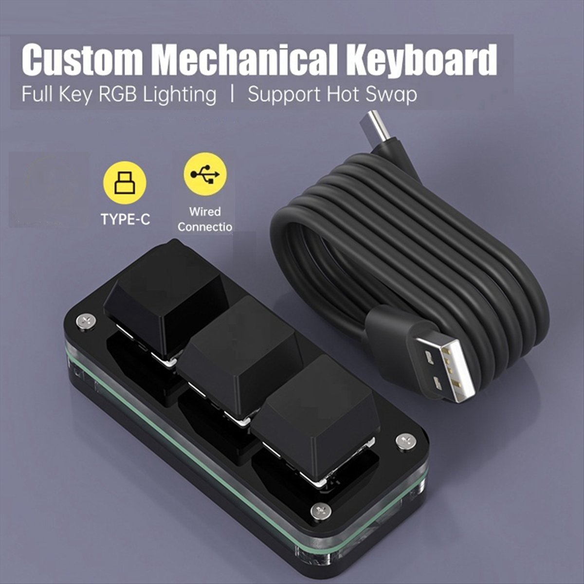 Gaming Keyboard Types - لوحة مفاتيح صغيرة للبرمجة الماكروية بثلاثة