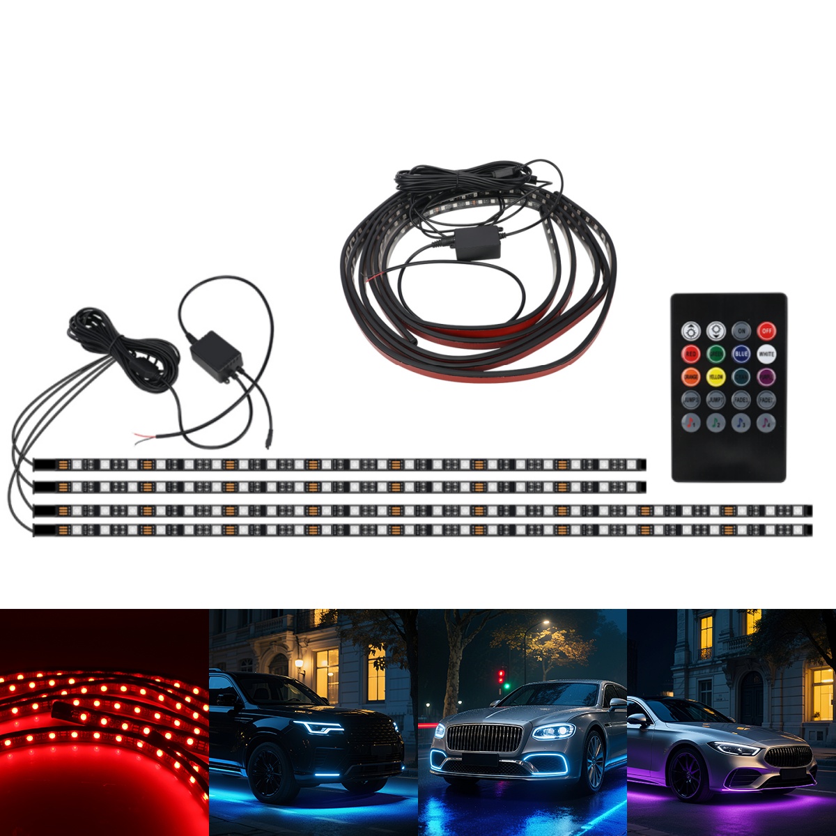 Rgb Underglow Strip - 90 + 120 سنتيمتر سيارة RGB