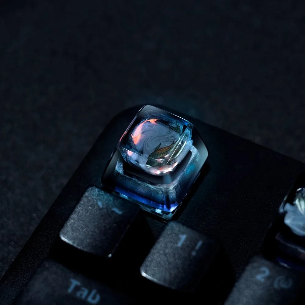 Keyboard Gaming Transparent - النمط الصيني الأصلي كوي الأسماك Keycap
