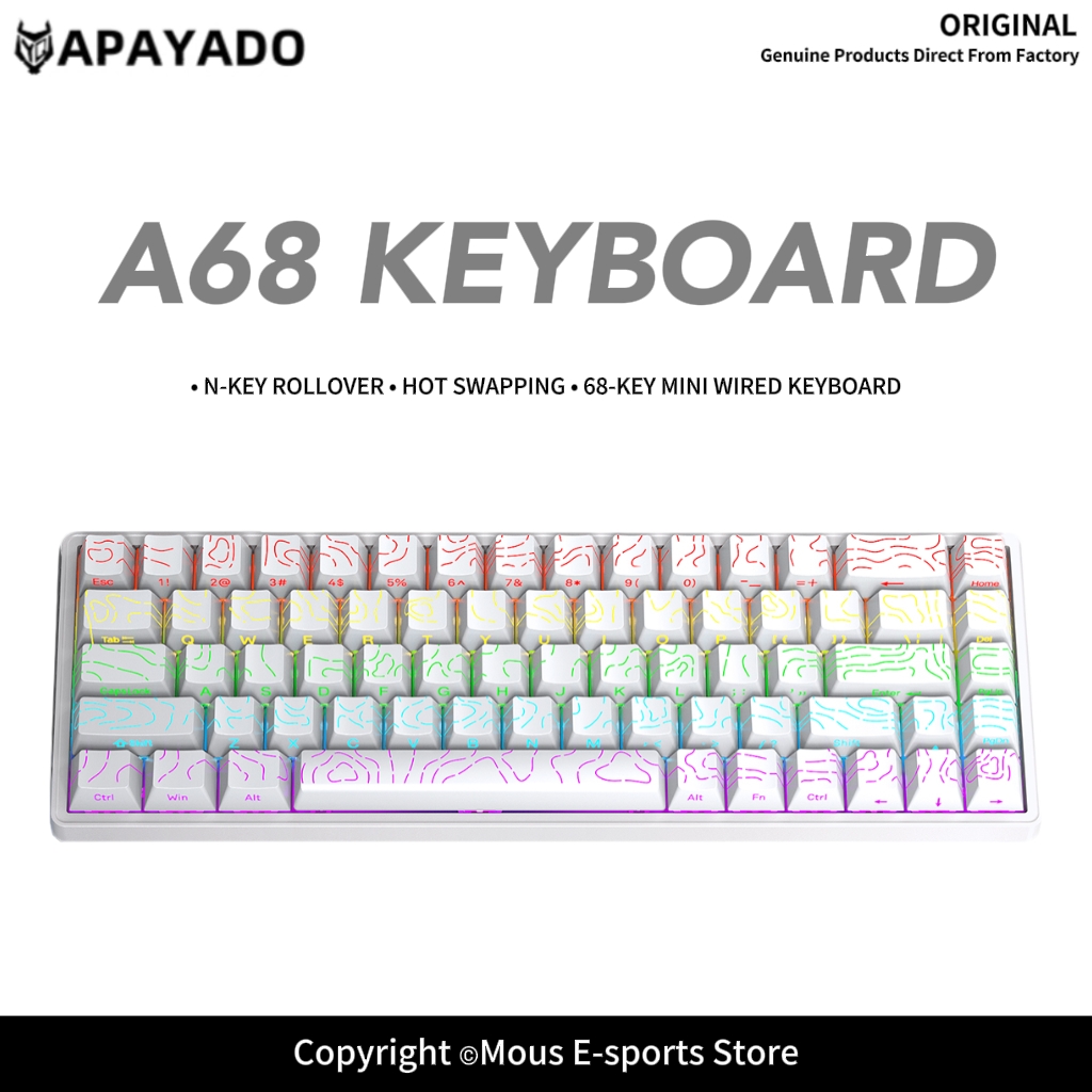 Gaming Keyboard Bundle - لوحة مفاتيح ميكانيكية سلكية APAYADO A68