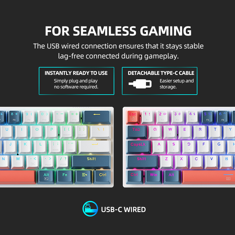 K500-B61 Machenike لوحة مفاتيح - مراجعة Gaming Keyboard Blue Switches وسعره