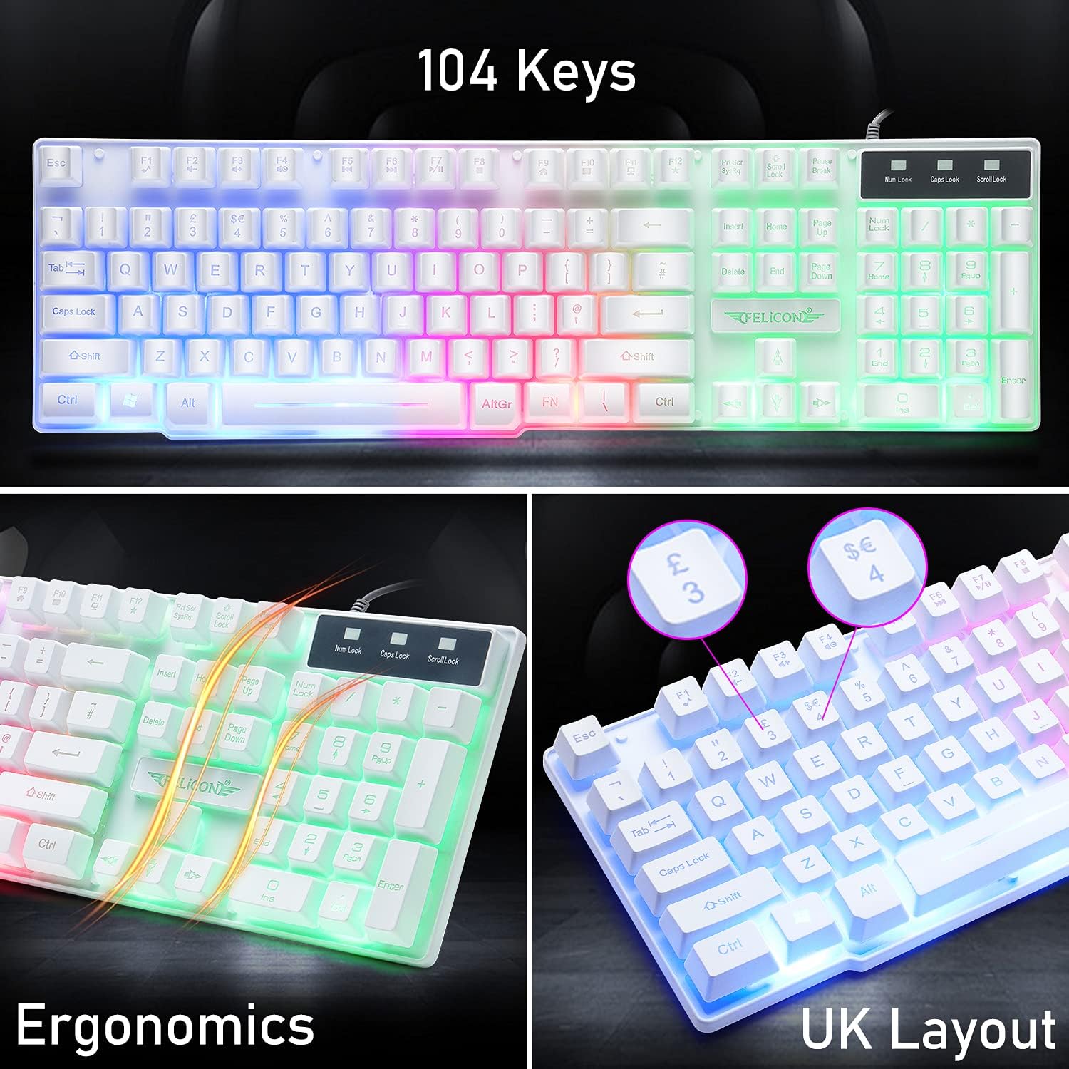 MAMBASNAKE T11 UK 100% لوحة مف - مراجعة Gaming Keyboard Bundle وسعره