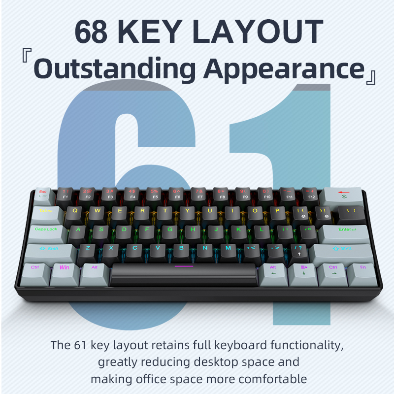 لوحة مفاتيح ميكانيكية صغيرة من - مراجعة Gaming Keyboard Blue Switches وسعره
