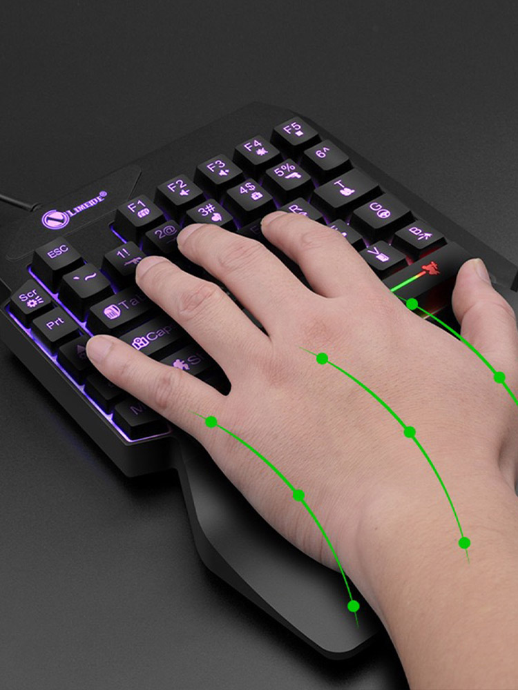 لوحة مفاتيح سلكية ميكانيكية خف - مراجعة Gaming Keyboard 1 Hand وسعره
