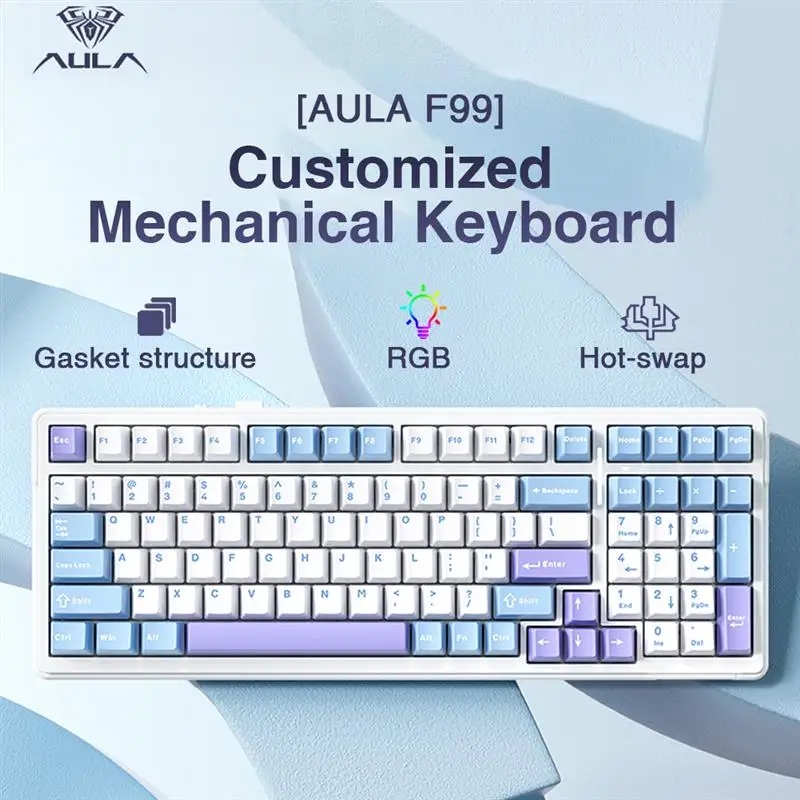 Aula F99 لوحة المفاتيح الميكان - مراجعة Gaming Keyboard Bundle وسعره