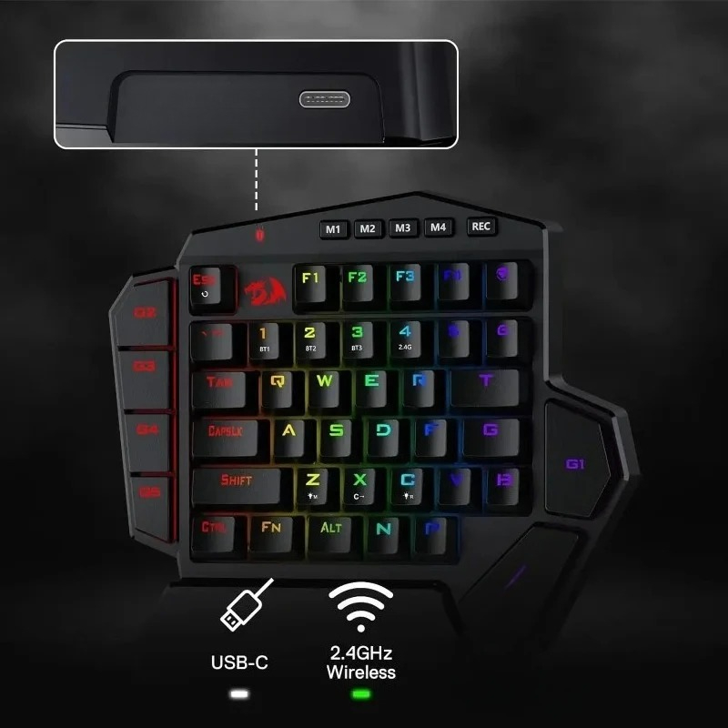 لوحة مفاتيح ميكانيكية لاسلكية  - مراجعة Gaming Keyboard 1 Hand وسعره
