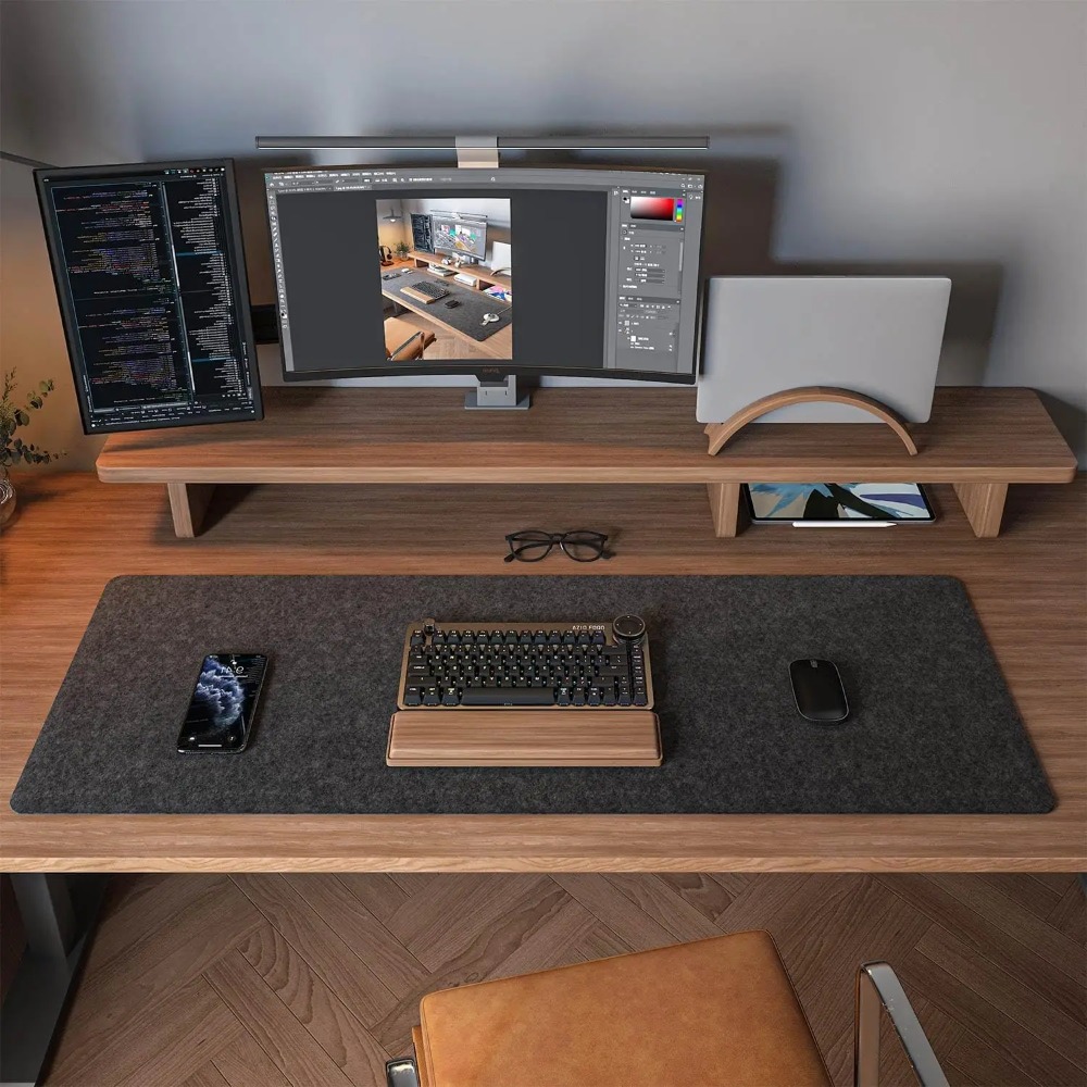 سجادة كمبيوتر مكتبية من اللباد - مراجعة Gaming Keyboard And Mouse Pad وسعره