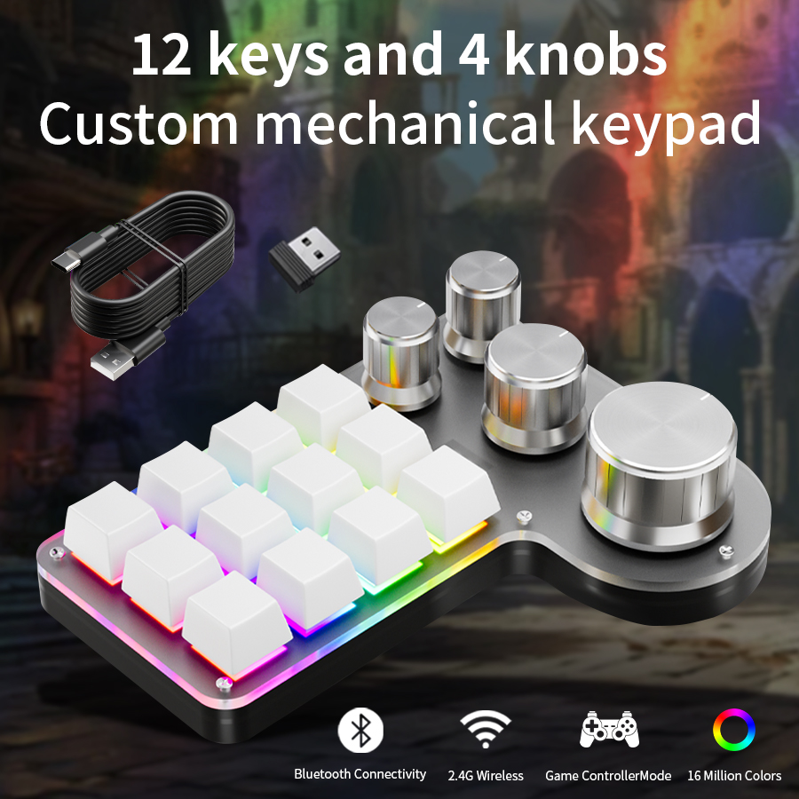 3 أوضاع 12 مفتاح لوحة المفاتيح - مراجعة Gaming Keyboard 1 Hand وسعره