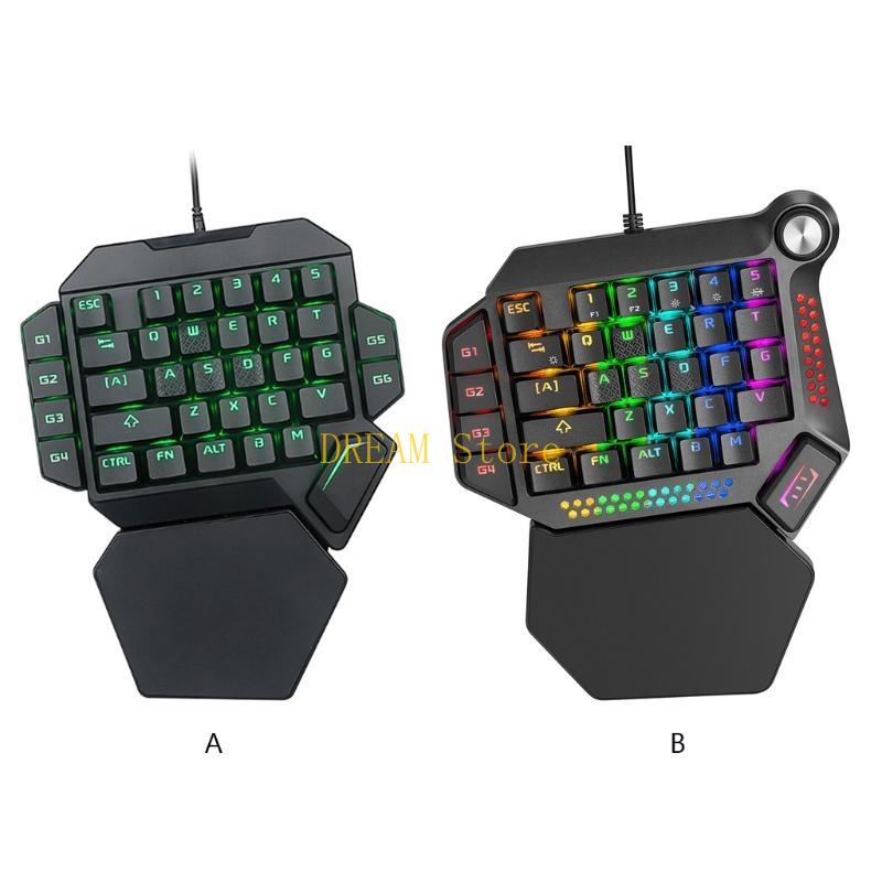 يد واحدة RGB مضيئة بإضاءة خلفي - مراجعة Gaming Keyboard 1 Hand وسعره