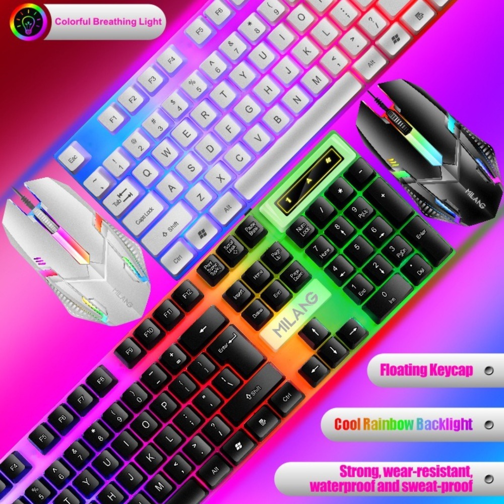 مجموعة لوحة مفاتيح وماوس USB س - مراجعة Gaming Keyboard Mouse Set وسعره