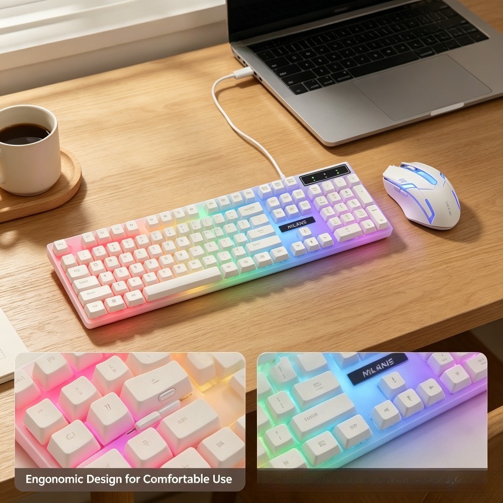 مجموعة لوحة مفاتيح وماوس USB س - مراجعة Gaming Keyboard Mouse Set وسعره