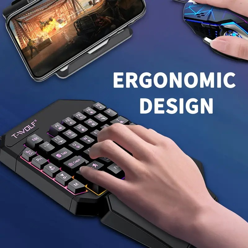 محول ألعاب محمول 2 في 1 من Foc - مراجعة Gaming Keyboard 1 Hand وسعره