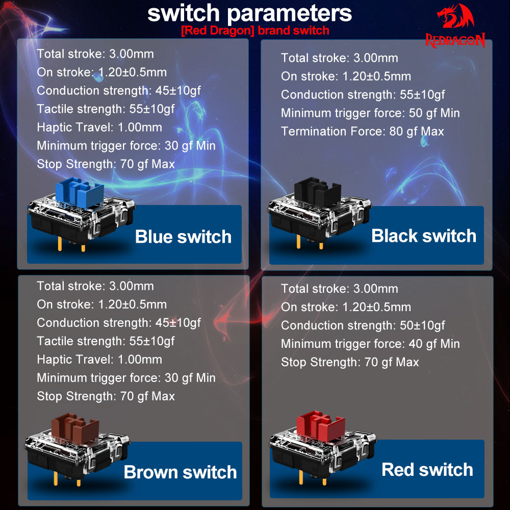 REDRAGON SMD RGB MX الانظار 5. - مراجعة Gaming Keyboard Blue Switches وسعره