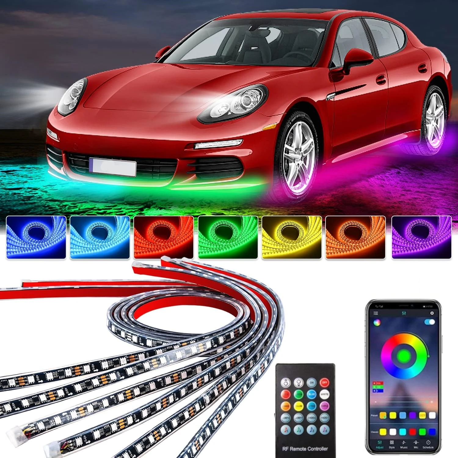 ضوء نيون تحت توهج السيارة ، شر - مراجعة Rgb Underglow Strip وسعره
