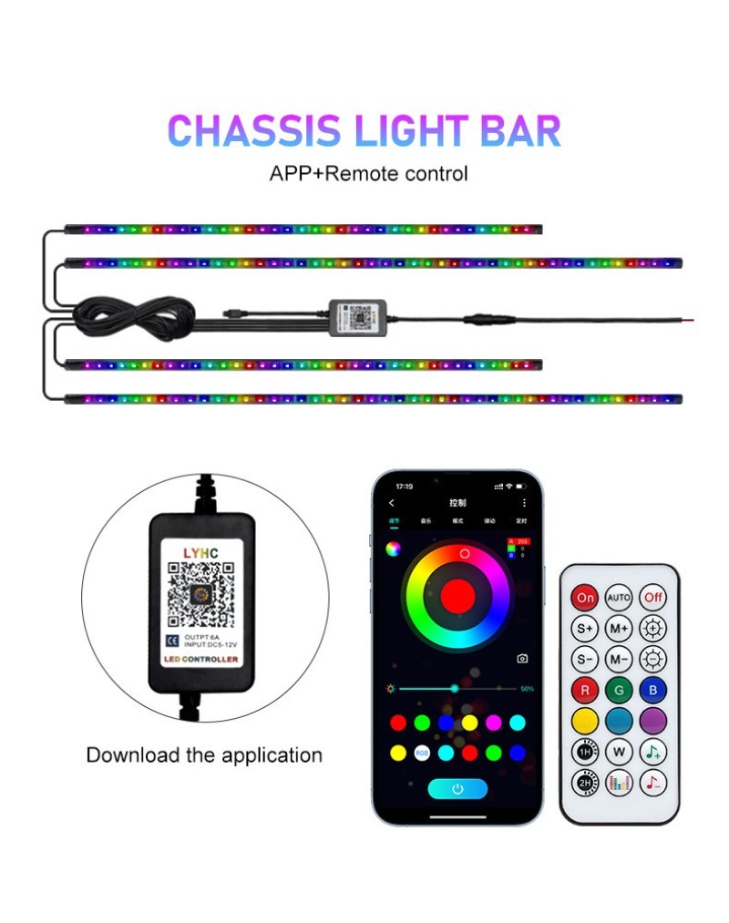 4in1 سيارة مرنة Underglow قطاع - مراجعة Rgb Underglow Strip وسعره